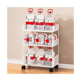 Library Storage Cart Under The Desk Storage Rack Movable with Wheels Floor Standing Bookshelf Next to The Desk Small Bookshelf