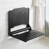 VEVOR Foldable Shower Seat Wall Mounted, 17.8" Folding Shower Bench with Supportive Backrest, Plastic Fold-Down Bathroom Corridor Seat with Stainless Steel Frame for Adults Seniors, 400LBS Loading