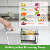Sopito French Fry Cutter Electric - Stainless Steel Vegetable & Fruit Chopper with 1/2 & 3/8 Inch Blades for Potatoes, Carrots, Cucumbers & Onions