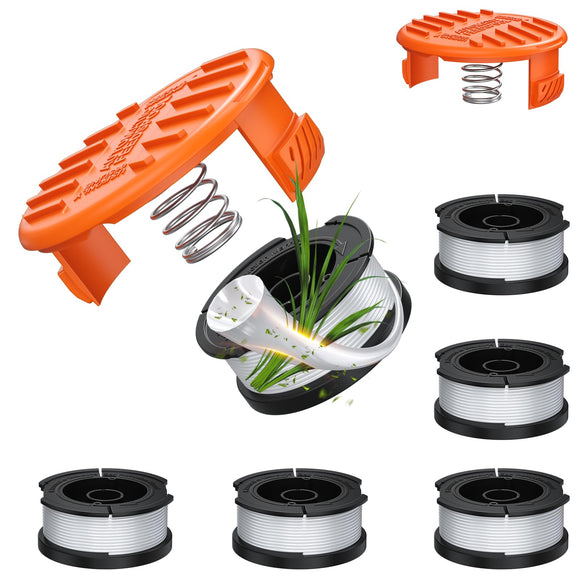 Bessport 8 Pack AF-100 String Trimmer Replacement Spool Fit for Black+Decker, 30ft 0.065