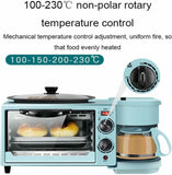 3 in 1 Breakfast Station, electric Breakfast Maker with Timer, Toaster with Frying Pan and Coffee Machine, Versatile Breakfast Maker for Apartments Kitchenettes