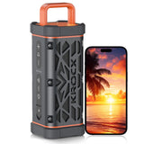 KROCX TRAVOR Magnetic Bluetooth Speaker, 45W Rugged All-Aluminum Outdoor Portable Speaker, BassUp, IP68 Waterproof Wireless Speaker for Golf Cart, Camping, Beach, TWS, 25H Playtime, Meteorite Gray