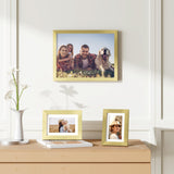decorUhome 5x7 Picture Frame Set of 10, Display Photos 4x6 with Mat or 5x7 Unmatted for Picture Frames Collage Wall Decor, Gold