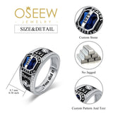 Oseew 2027 Men College Graduation Class Ring (White Gold)