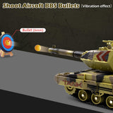 Supdex 1/24 RC Tank -2.4Ghz Remote Control Army Tank with 360°Rotating Turret, Auto Demo, Sound & Smoke & Light, Military Vehicles Model Gift for Boys 6-8