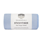 Shandali Stickyfiber Hot Yoga Towel - Silicone Backed Yoga Mat-Sized, Absorbent, Non-Slip, 24" x 72" Bikram, Gym, and Pilates - (Blue, Standard) Shandali