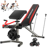 Professional Weight Bench with Leg Extension & Leg Curl & Preacher Curl, Heavy-Duty Adjustable Weight Bench Press Set Incline Decline Flat Workout Bench Full Body Strength Training