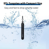 12Pcs Tungsten Drop Shot Weights Sinkers for Bass Fishing, Tungsten Dropshot Fishing Weights, Silver Clip On Tear, 1/2 oz Fishfun
