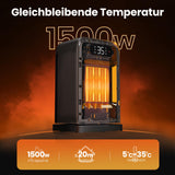 FLANUR Space Heaters for Indoor Use, 1500W Small Desk Heater 2 in 1 with Remote, Thermostat, LED Display, Overheat & Tip Over Protection, 12H Timer, 70° Oscillating Heater for Office (Black, 1Pack)