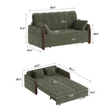 62.9" Pull Out Sofa Bed with Storage, Convertible Sleeper Sofa Green