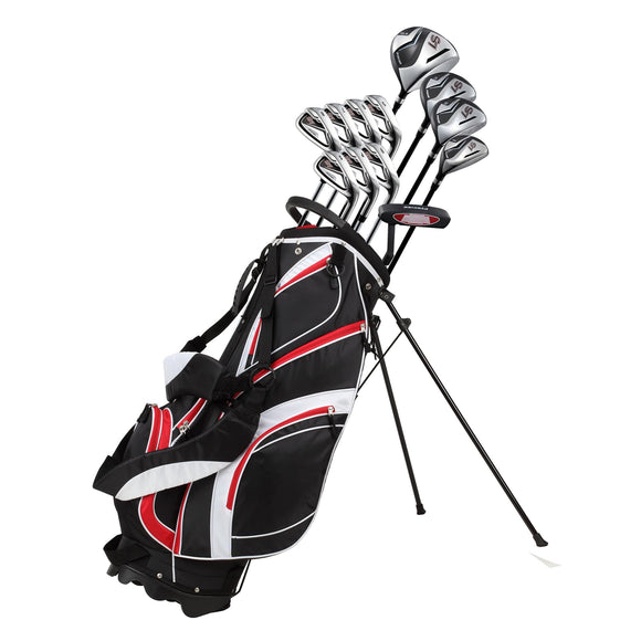 Men’s Right Handed Complete Golf Club Set Regular, Include 460cc Driver | Black/Red Precise