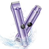 Bikini Trimmer for Women, 4 in 1 Electric Razors for Women - Dual Head, Wet & Dry Use Pubic Body Hair Trimmer Electric Shavers, Rechargeable Womens Facial Razors for Legs, Nose, Armpits, Bikini Area