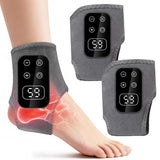TEVIKE Foot Advanced Renew Triple Method Massager for Neuropathy and Plantar Fasciitis, Cordless Foot Massager with Heat and Vibration, Portable for Home Travel Use（Grey 2pcs）