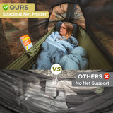 Sunyear Camping Hammock Tent - Portable Hammocks with Mosquito Net (Single/Double, 500lbs Capacity) - Spacious & Anti-Rollover Design with 2 Tree Straps for Hiking, Backpacking, Indoor/Outdoor Use