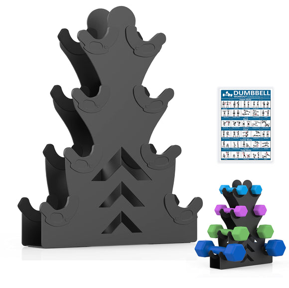 Dumbbell Storage Rack Weight Organizer Rack Only for Home Gym Weight Rack No need Assembly (4-Tier) Tamisom