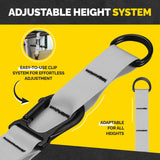 Pull Up Assistance Bands Set - 4 Heavy-Duty Pull Up Bands, Height Adjustable Strap & Comfortable Foot Strap - Stackable Pull Up Resistance Bands for Pull Ups (Gray)