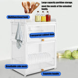 FFanhia 3 Tier Dish Drying Rack Modern Houseware Dish Organizer Shelf Cutlery Drainer with Lid Cover Detachable Drip Tray Storage Box Basket for Kitchen Storage Holder