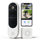 CEMANTA 2.5K Video Doorbell Camera Wireless with Chime,Free Cloud Storage