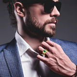 Oseew 2027 Men Graduation Custom Class High School Ring (Yellow Gold)