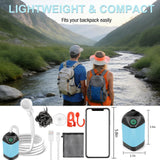 MarvinnanSlyke Portable Shower for Camping with 7800mAh Battery - 3 Spray Modes, IPX8 Waterproof & Strong Suction Shower Pump for Outdoor Hiking, Beach Travel, RV, Pet Bathing & Gardening