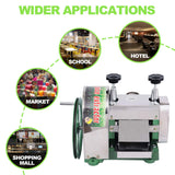 Manual Sugar Cane Juicer, Commercial Sugar Cane Press, Fit Up To 2" Thick Sugar Cane 110Lbs Output Capacity per Hour Sugarcane Extractor,Sugar Cane Juice Squeezer for Homes and Shops