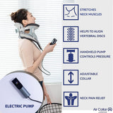 Neck Traction Device by Air Collar - Neck Stretcher - Cervical Traction Device - Neck & Shoulder Pain Relief - Stretcher Collar for Improved Spine Alignment (2nd Gen Electric Pump) - See Size Chart*