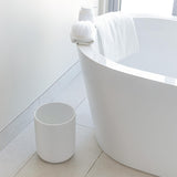 DESIGN Matte White Round Compact Trash Can Mini, 2 Gallons / 7.5L Garbage Bin