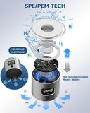 Hydrogen Water Bottle - Portable Rechargeable Water Bottle with LED Timer, Aluminum and Glass, 5000 PPB Hydrogen Production, Gift for Husband Wife Father Friend Client (Grey, 11.6Oz)