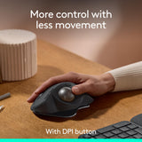 Logitech MX Ergo S Advanced Wireless Trackball Mouse USB C - Graphite