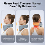 Yunari Cordless Neck Brace for Cervical Spine Posture Correction and Support, Patented Traction Device with Intelligent Adjust and Hot Compress, Neck Brace for Men and Women, （Gray, Medium）