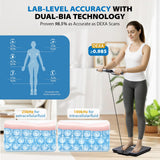 ABLEGRID 8-Electrode Digital Smart Bathroom Scale for Body Weight and Fat Percentage,Full Body Composition Analyzer with Gradient Trends Display,12.2" Platform Handle BMI Weighing Machine,400lb