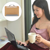Foldable Lap Desk Laptop Table with Cushion for Bed Sofa Study Khaki