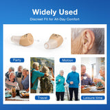 OLDRIV Rechargeable Hearing Aids for Adults Seniors, OTC Hearing Aids for Adults Seniors Rechargeable with Noise Cancelling, Invisible Hearing Aid, 1 Pair (Beige)