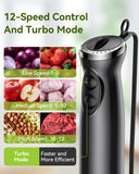 Immersion Blender Handheld Hand Blender, 1000W 5 in 1 Hand Mixer Stick, BPA-Free 12 Speed Handheld Blender 304 Stainless