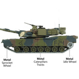 Heng Long Modified Edition 1/16 2.4ghz Remote Control US M1A2 Abrams Tank Camouflage Color(360-Degree Rotating Turret)(Steel Gear Gearbox)(3800mah Battery)(Metal Tracks &Sprocket Wheel & Idle Wheel)