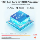 NIMO 15.6" Laptop, Intel 6 Cores I3-1215U 32GB RAM 1TB SSD (Up to 4.4GHz, Beat R5 7520U), 65W Fast PD 180° Viewing Wi-Fi 6 Backlit Keyboard Computer for Business Work Creator Student Study and Home