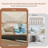 Furnify 106" Modular Sectional Couch Left/Right Facing Convertible, L-Shape Modern Teddy Sofa, Deep Seat Upholstered Foam Couch for Living Room Bedroom, No Assembly Required (Camel, Teddy Boucle)