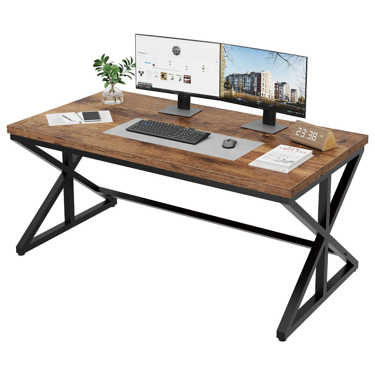 Wooden Metal Executive Pc Computer Desk Table, Wood Student Gaming Stu ...