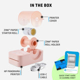 Instant Color Label & Smartphone Photo Printer - Portable - Personalize Prints 2” x .5”- 9” - Pink HP