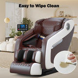 DOVRYTHEN 2026 Zero Gravity Full Body Massage Chair - 4.7" Extendable Footrest for Tall Users 5ft-6'3",Lumbar Heat & Foot Rollers, Relieve Back Pain for Sedentary Workers/Tall Users (Home Office)