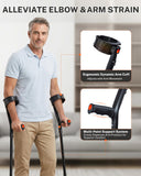 KUAZIDAR Forearm Crutches for Adults, Foldable & Height Adjustable Arm Elbow Crutches (1 Pair), Lightweight Elbow Crutches with 45° Rotatable Cuff & Soft TPR Grip, Muletas para Adultos
