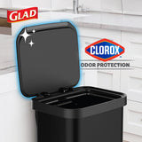 Series 2 with Clorox Protection - Large Black Kitchen Garbage Bin with Soft Close Lid