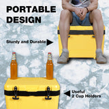 27 Quart Ice Cooler, Portable Ice Chest Hard Cooler Box with Retention Insulation and Heavy Duty Handle YELLOW JACKET