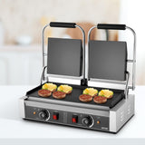 VEVOR Commercial Panini Grill, 3600W Electric Sandwich Panini Maker, Stainless Steel Double Sandwichs Press with Handle and Temp Control, 19x9 in Full Flat Enamel Plate, for Hamburger Steak Bacon