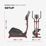 Reebok FR30 Home Elliptical Cross Trainer, Red, Cardio Exercise, Bluetooth, 32 Electronic Resistance Levels, 264 lb. Capacity
