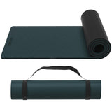 onlyhe Extra Thick 12mm TPE Exercise Yoga Mat with Strap, 1/2 Inch Non-slip Workout Mat for gymnastics, Pilates, Home, Workout, Gym Floor Fitness (Dark green + Black)