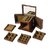 LOYALHEARTDY Large Wooden Jewelry Box Drawer 5 Layers+2 Swing-Out Cabinets, Jewelry Case Cabinet with Mirror and Lock Ring Necklacel Earrling Bracelet Organizer Storage Display Box