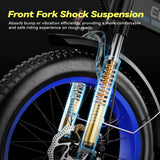 Foldable Electric Bike for Adults, 48V 20Ah Removable Lithium Battery up to 80Miles