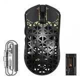 ATTACK SHARK R5 Ultra Carbon Fiber Wireless Gaming Mouse,39g Superlight Hollowed-Out,PAW3950MAX Optical Sensor Nordic 52840 MCU 8K Polling 42K DPI,Tri-Mode Programmable Mice with Coiled Cable-Black
