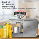 T1 Oil Press Machine, Electric Cold Hot Oil Press Stainless Steel Oil Maker Auto Seed Oil Extractor Expeller Intelligent Temperature Control Oil Pressing Machine for Home Kitchen (US Plug 110v) Luqeeg